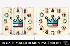 Colorful Holiday Crown Clipart, Transparent 20 Oz Tumbler Product Image 1