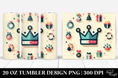 Colorful Holiday Crown Clipart, Transparent 20 Oz Tumbler Product Image 1