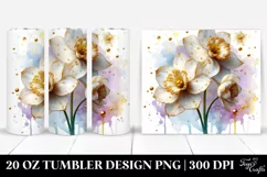 Narcissus Golden Insertions Watercolor Tumbler Product Image 1