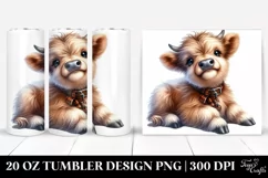 Cute Baby Highland Cow Clipart Product Image 1