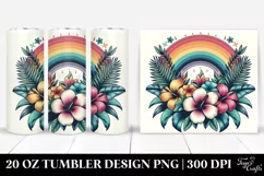 tropical Flower Rainbow Clipart | 20 oz Tumbler Product Image 1