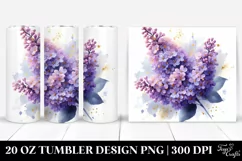 Gold Lilac Tumbler sublimation Clipart Product Image 1