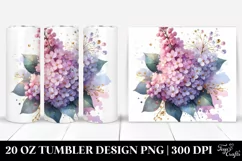 Gold Lilac Tumbler sublimation Clipart Product Image 1