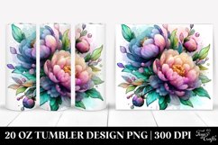 Detailed Vibrant Pastel Glossy Peonies Transparent | 20 oz Product Image 1