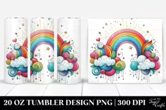 Colorful Whimsical Rainbow Clouds | 20 oz Tumbler Product Image 1