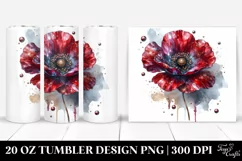 Poppy Tumbler sublimation Clipart Product Image 1
