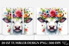 cute Cartoon-Style Cow | 20 oz Tumbler Product Image 1