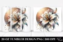 Abstract Shiny Lily Golden Round Wood | 20 oz Tumbler Product Image 1