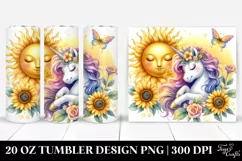 Unicorn Sun Tumbler sublimation Clipart Product Image 1