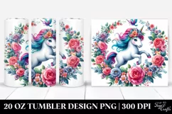 Vibrant Cute Unicorn Jumping Drawing | 20 oz Tumbler Product Image 1