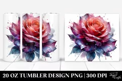 Rose Tumbler sublimation Clipart Product Image 1