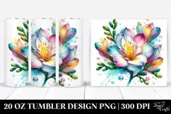 Freesia Tumbler sublimation Clipart Product Image 1
