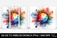 Colorful Watercolor Abstract Sun | 20 oz Tumbler Product Image 1