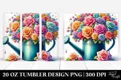 Colorful Rose Watering Can Tumbler Product Image 1