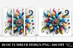 Colorful Whimsical Flowers | 20 oz Tumbler Product Image 1