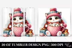 Cozy Cat with Cocoa 20 Oz Tumbler Product Image 1