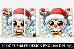 Cute Retro Baby Bee for Holidays, Transparent 20 Oz Tumbler Product Image 1