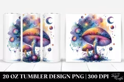 Colorful Watercolor Magical Celestial Astral Mushroom Product Image 1