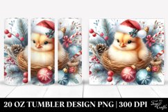 Watercolor Baby Chicken with Christmas Decorations, 20 Oz Product Image 1