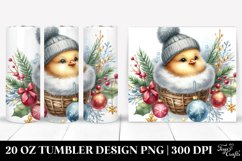 Cute Watercolor Chicken with Christmas Decorations 20 Oz Product Image 1