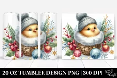 Watercolor Baby Chicken with Christmas Decorations, 20 Oz Product Image 1