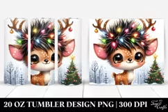 Expressive Winter Deer Baby Watercolor 20 Oz Tumbler Product Image 1