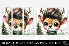 Expressive Winter Deer Baby Watercolor 20 Oz Tumbler Product Image 1