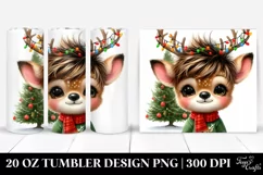 Expressive Winter Deer Baby Watercolor 20 Oz Tumbler Product Image 1