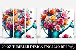 Colorful Rose Watering Can Tumbler Product Image 1