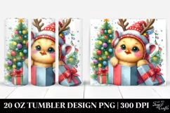 Expressive Winter Chicken Baby Watercolor 20 Oz Tumbler Product Image 1