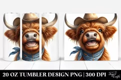 Highland Cow Portrait,Sun Hat | 20 Oz Tumbler Product Image 1