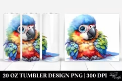 Colorful Baby Macaw Cuddling Carousel Tumbler Product Image 1