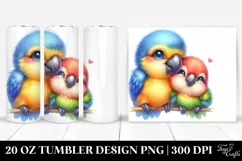 Colorful Baby Macaw Cuddling Carousel Tumbler Product Image 1
