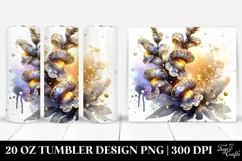 Gold Snapdragon Tumbler sublimation Clipart Product Image 1