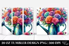 Colorful Rose Watering Can Tumbler Product Image 1