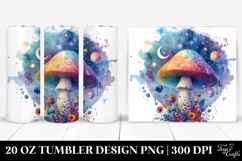 Colorful Watercolor Magical Celestial Astral Mushroom Product Image 1