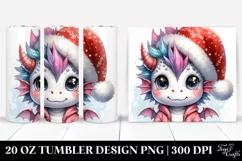 Expressive Baby Dragon with Santa Hat Clipart Product Image 1