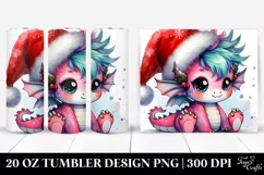 Expressive Baby Dragon with Santa Hat Clipart Product Image 1