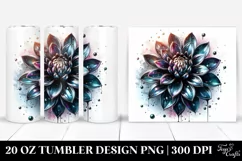 Dahlia Tumbler sublimation Clipart Product Image 1