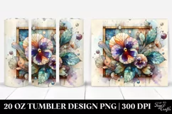 Abstract Wooden Pansy | 20 Oz Tumbler Product Image 1