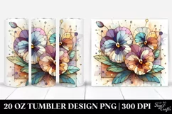 Abstract Wooden Pansy | 20 Oz Tumbler Product Image 1