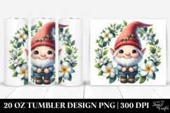 Cute Gnome Smiling with Gardenia Clipart Product Image 1