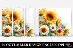 Vibrant Sunflower Watercolor Tumbler Product Image 1