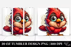 Colorful Cartoon Cardinal Eyes Tumbler Product Image 1