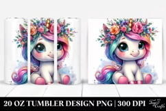 Sitting Baby Unicorn | 20 Oz Tumbler Product Image 1