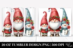 Gnomes Behind Snowman, Winter Clipart, 20 Oz Tumbler Product Image 1
