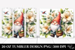 Cute Gnome in the Air with Gardenia | 20 oz Tumbler Product Image 1