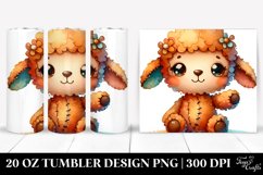 Vibrant Watercolor Plush Lamb | 20 Oz Tumbler Product Image 1