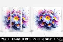 20 Oz Tumbler Sublimation | Glossy Watercolor Splash Product Image 1