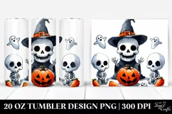 Funny Halloween Skull Clipart | 20 oz Tumbler Product Image 1